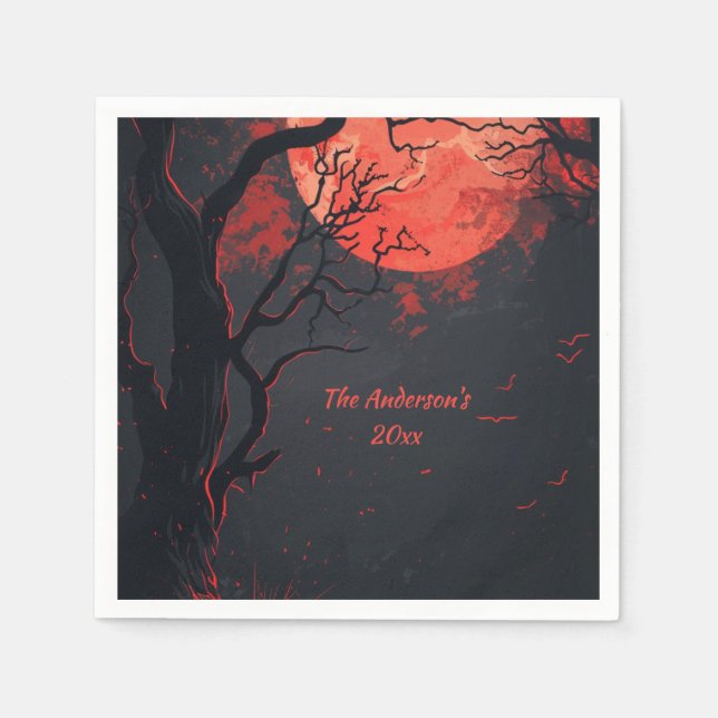 Guardanapo De Papel Misterioso Halloween Night Custom (Frente)