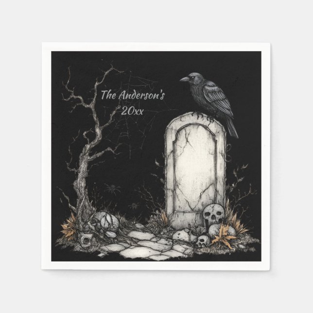 Guardanapo De Papel Misterioso Halloween Night Custom (Frente)