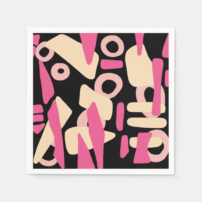 Guardanapo De Papel mistura de formas abstrato moderna (Frente)