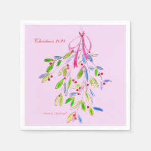 Guardanapo De Papel Mistura de Natal Rosa Napkin