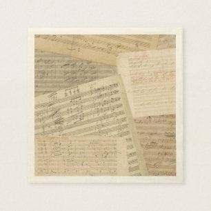 Guardanapo De Papel Mistura do manuscrito da música de Beethoven