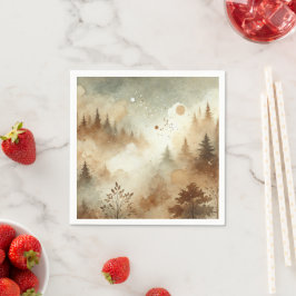 Guardanapo De Papel Mistura Floresta de Aquarela Autumonal Découpage N