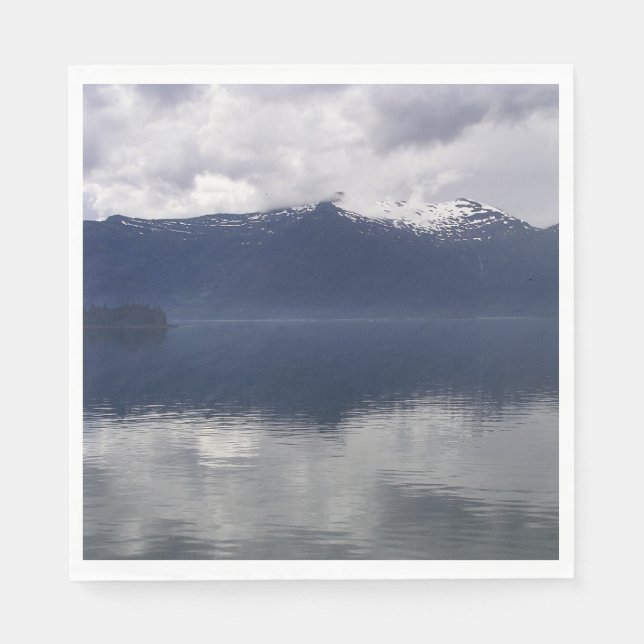 Guardanapo De Papel Misty Alaskan Sea in Shades of Blue (Frente)
