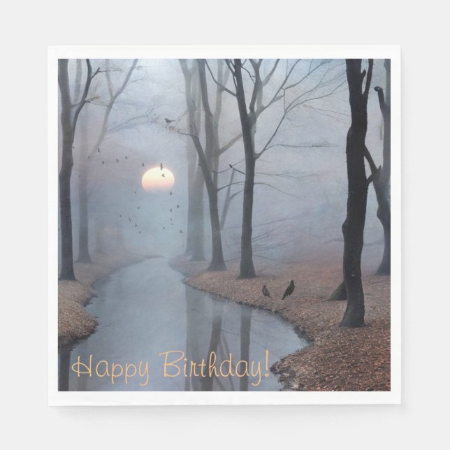 Guardanapo De Papel Misty Morning Happy Birthday (Frente)