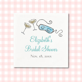 Guardanapo De Papel Moça Ilustrada à Mão do Partido Cocktail Glam 1960