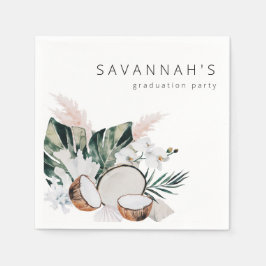 Guardanapo De Papel MOD Cocnut Coral & White Floral Party