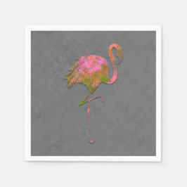 Guardanapo De Papel Mod Colorido Verão Flamingo Chic Moderno Cinza