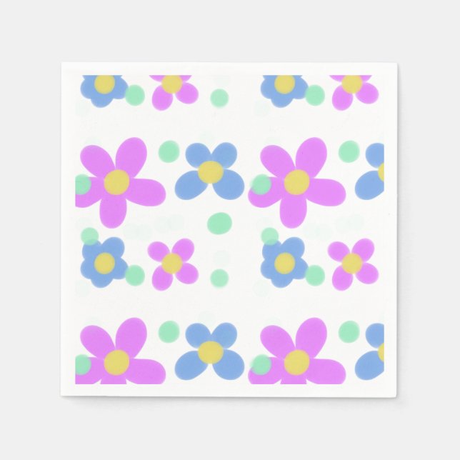 Guardanapo De Papel Mod Dots Floral Impressão (Frente)