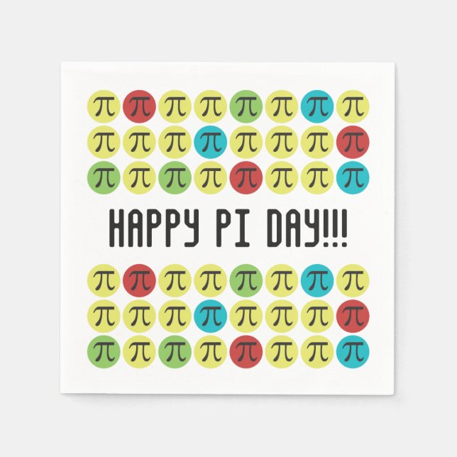 Guardanapo De Papel Mod Pi - Feliz Papelão de Pi Day (Frente)