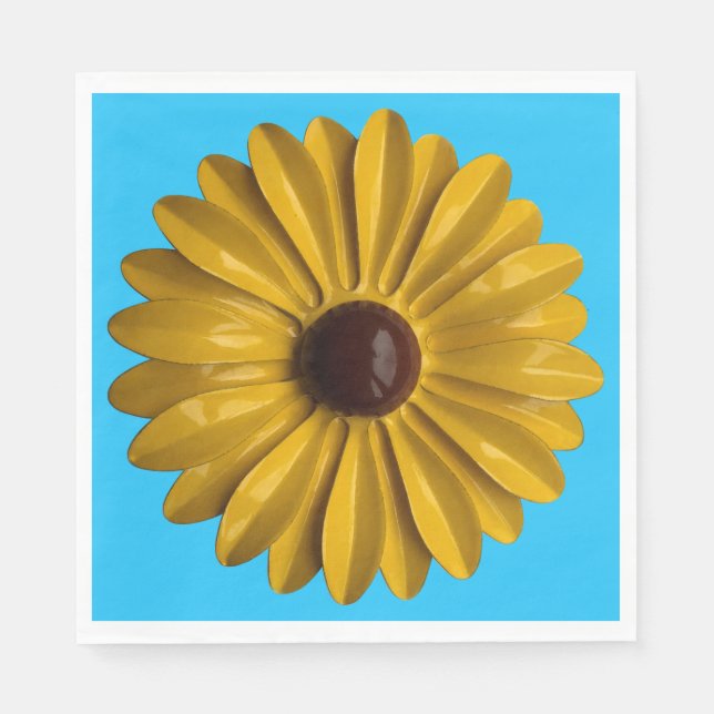 Guardanapo De Papel MOD Sunflower Flower Brooch - Floral Summer Garden (Frente)
