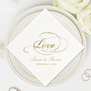 Guardanapo De Papel Modelo chique da recepção de casamento da folha