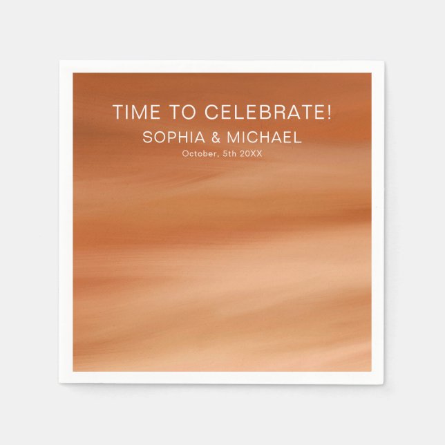 Guardanapo De Papel Modelo de Casamento Personalizado Terracotta outon (Frente)