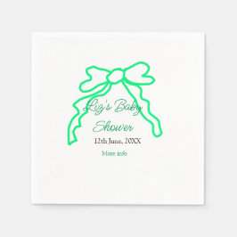 Guardanapo De Papel Modelo de data de adição de nome do chá de fraldas