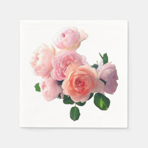 Guardanapo De Papel Modelo de Rosas Cor-de-Rosa em Aquarela Colorido E