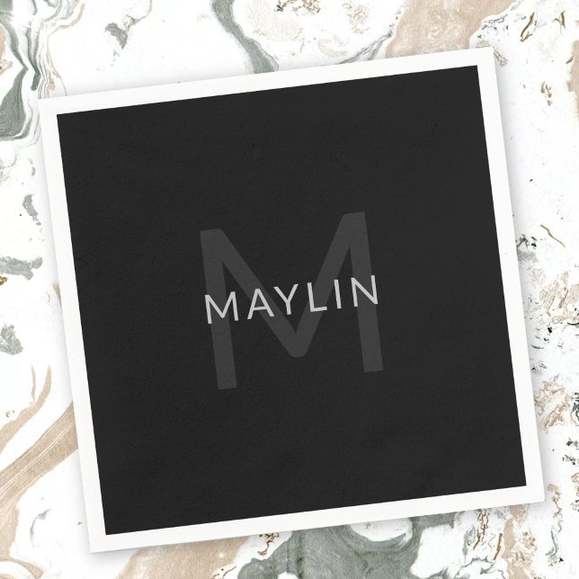 Guardanapo De Papel Modelo de Texto Editável para Nome Monograma Etc. (Criador carregado)