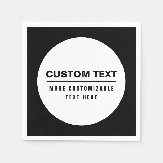 Guardanapo De Papel Modelo de texto personalizável simples e negrito (Frente)