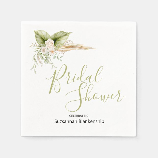 Guardanapo De Papel Modelo do canto floral Elegante (Frente)