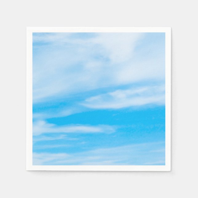 Guardanapo De Papel Modelo Elegante de Céu Azul e Nuvens Brancas Moder (Frente)