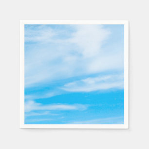 Guardanapo De Papel Modelo Elegante Moderno Céu Azul Nuvens Brancas