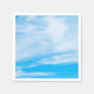 Guardanapo De Papel Modelo Elegante Moderno Céu Azul Nuvens Brancas