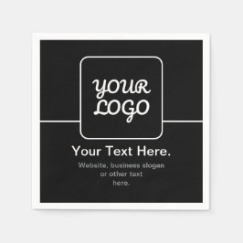 Guardanapo De Papel Modelo Moderno para o Seu Logotipo | Preto & Branc