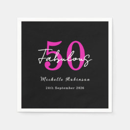 Guardanapo De Papel Modern 50th Birthday 50 and Fabulous Party