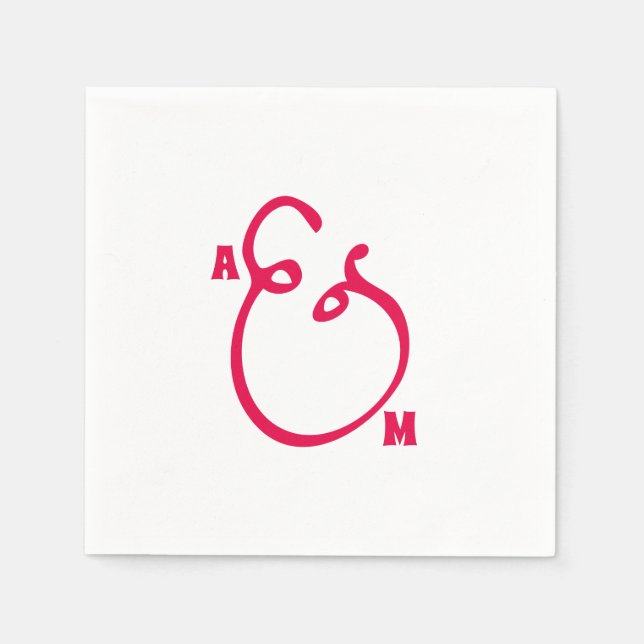 Guardanapo De Papel Modern Ampersand Monogrammed Wedding (Frente)