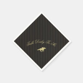 Guardanapo De Papel Modern Back & Gold Race Horse Derby Party