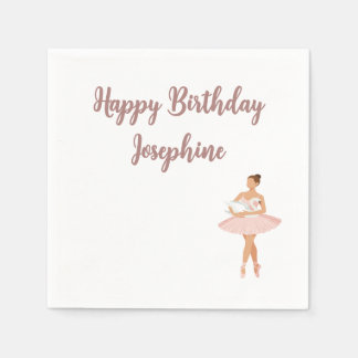 Guardanapo De Papel Modern Ballerina Birthday Theme Napkins