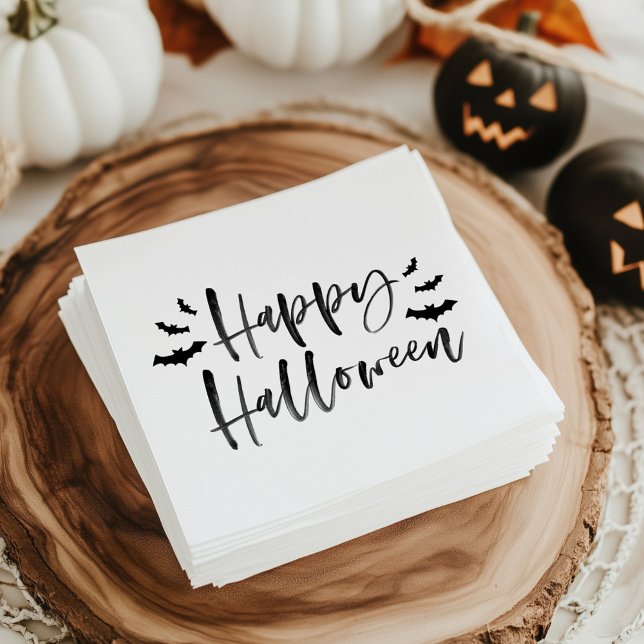 Guardanapo De Papel Modern Bats Happy Halloween (Criador carregado)