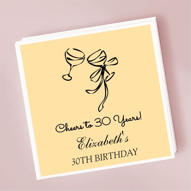 Guardanapo De Papel Modern Beige Saúde aos 30 anos Aniversário Napkins (Criador carregado)