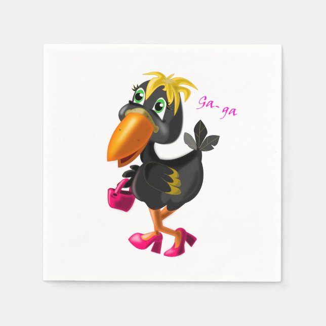 Guardanapo De Papel Modern Bird Napkins Divertido (Frente)