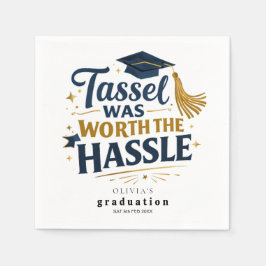 Guardanapo De Papel Modern Black & Gold Graduation Party Napkins 