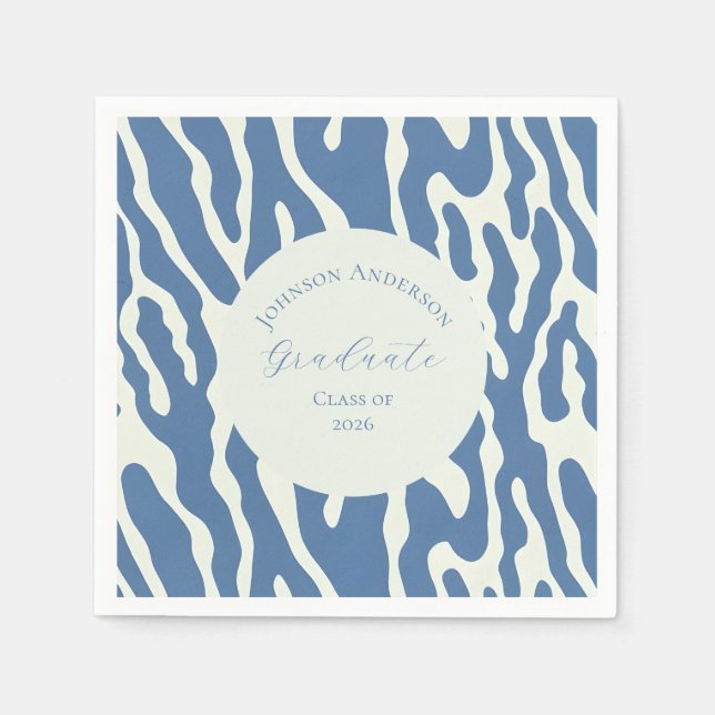 Guardanapo De Papel Modern blue and cream abstract Pattern graduation (Frente)
