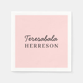 Guardanapo De Papel Modern Blush Pink Monogram Design
