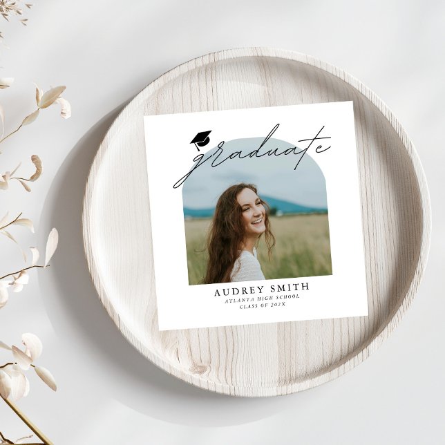 Guardanapo De Papel Modern Boho Arch Photo Graduation Party (Criador carregado)