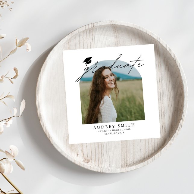 Guardanapo De Papel Modern Boho Arch Photo Graduation Party (Criador carregado)