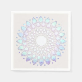 Guardanapo De Papel Modern Boho Blue Floral Lotus Mandala