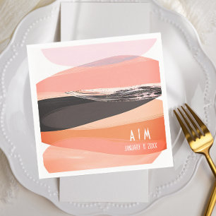 Guardanapo De Papel Modern Bold e Edgy Coral Wedding