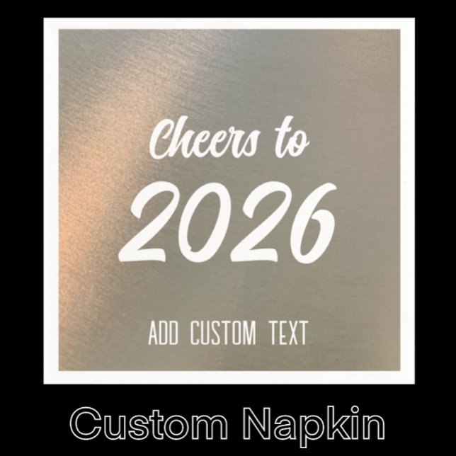 Guardanapo De Papel Modern Brushed Metal 2026 New Years Party (Personalize this stylish faux brushed metal napkin for New Years Eve.
)