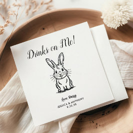 Guardanapo De Papel Modern Bunny Wedding Cocktail Napkins 