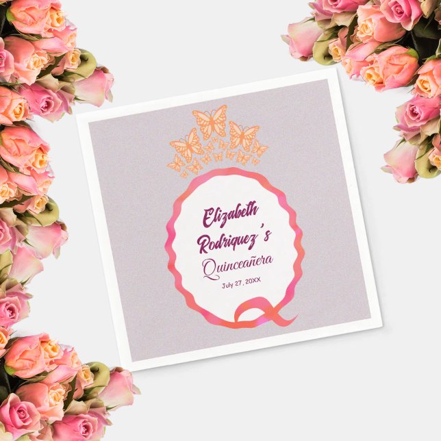 Guardanapo De Papel Modern Butterfly Tiara Crown Squiggle  (Criador carregado)