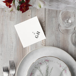 Guardanapo De Papel Modern Celestial Monogram Wedding Cocktail Napkin