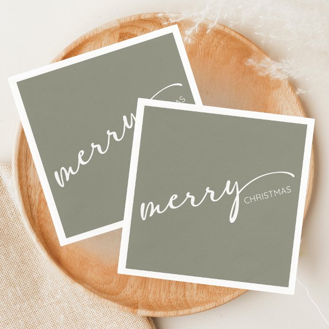 Guardanapo De Papel Modern Christmas (Modern Merry Christmas Holiday Napkin)