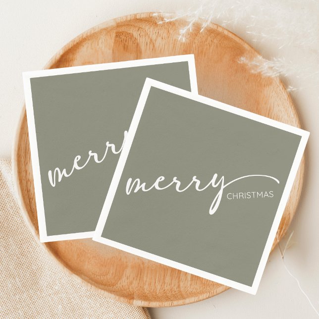 Guardanapo De Papel Modern Christmas (Modern Merry Christmas Holiday Napkin)