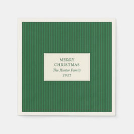 Guardanapo De Papel Modern Christmas Minimal Holiday Green Stripes