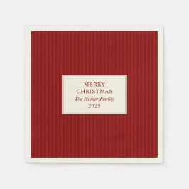 Guardanapo De Papel Modern Christmas Minimal Holiday Red Stripes