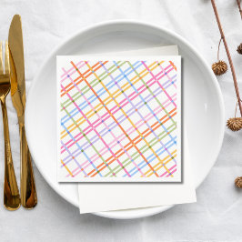 Guardanapo De Papel Modern Colorful Plaid Baby Shower Theme