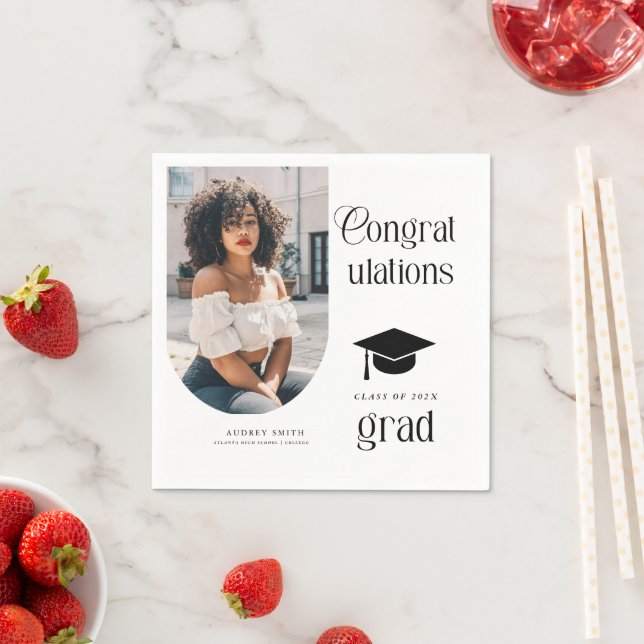 Guardanapo De Papel Modern Congratulations Grad Photo Graduation Arch (Insitu)