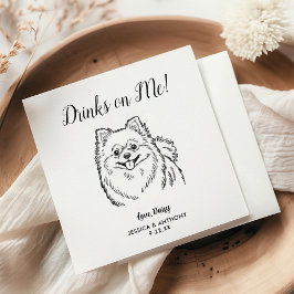 Guardanapo De Papel Modern Dog Wedding Cocktail Napkins 
